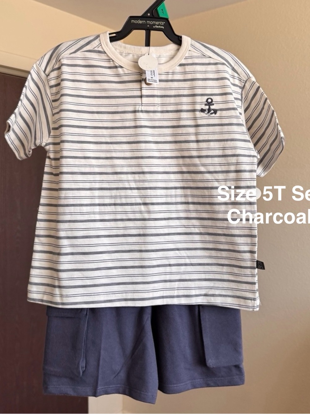Modern Moments by Gerber Baby and Toddler Boy Textured Shirt/Cargo Short Set